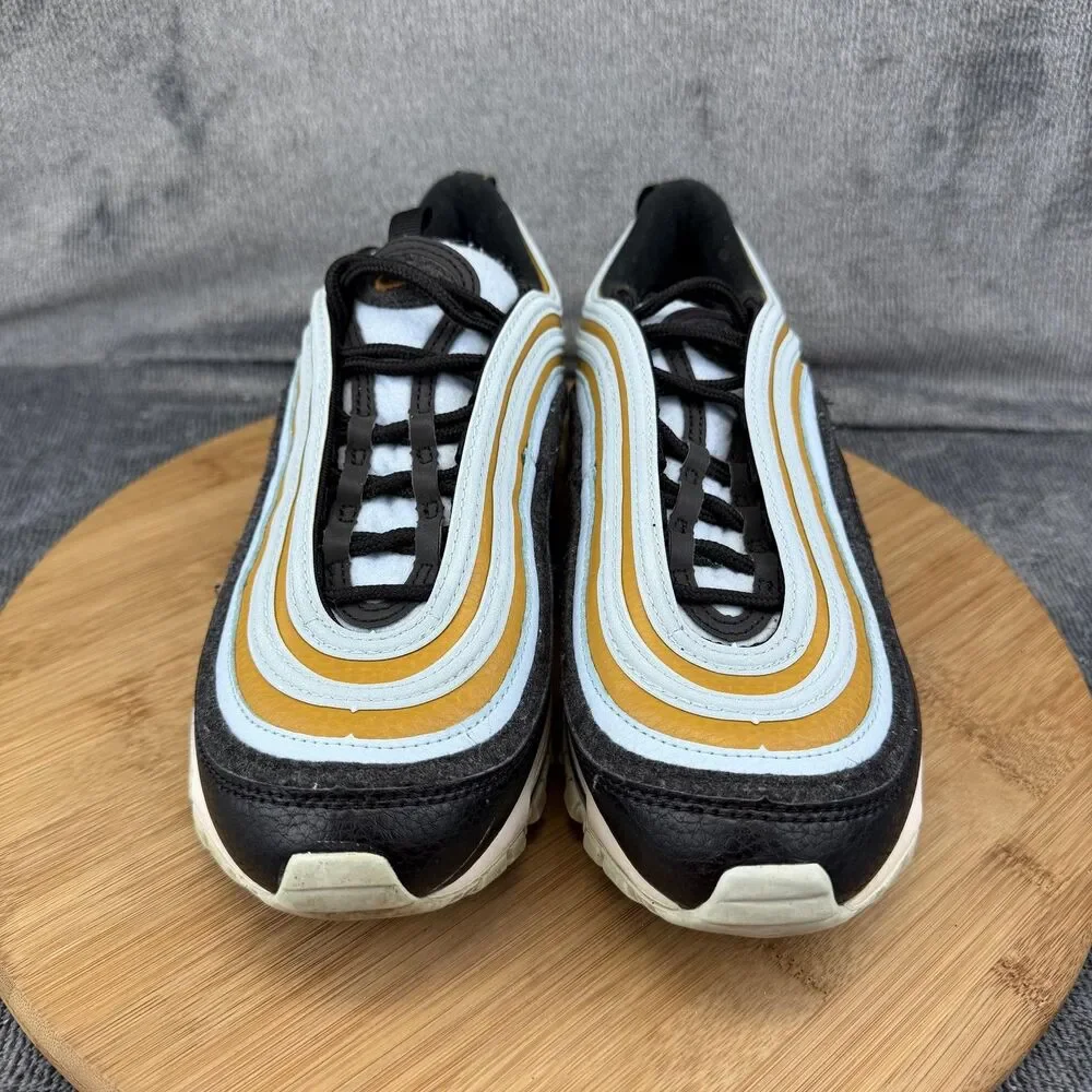 Nike Air Max 97 Shoes Youth Size 5.5Y Black Blue Running Sneakers CD4831-001